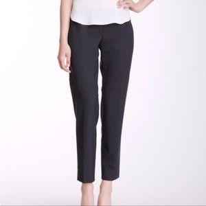 Lafayette 148 black slim relaxed fit trouser pant. Split hem. Size 2